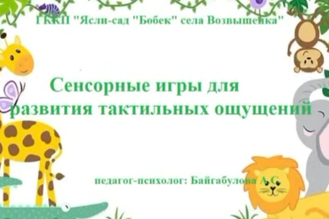 Тактильді сезімдерді дамытуға арналған сенсорлық ойындар / Сенсорные игры на развитие тактильных ощущений